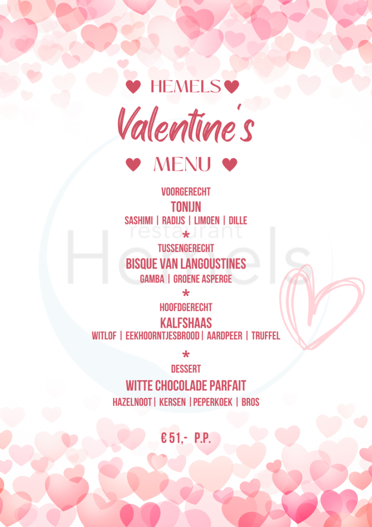 Valentijn menu